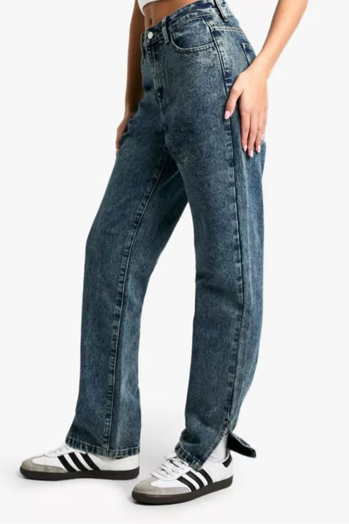Split Straight Jeans