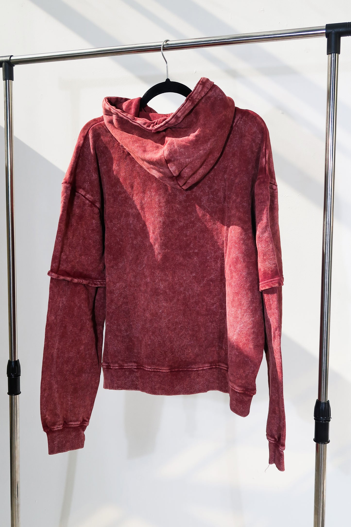 Double Layer Maroon Hoodie